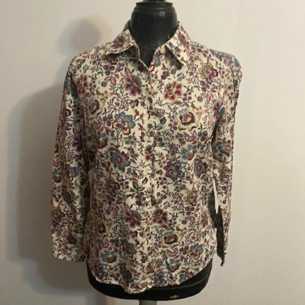 Foxcroft for Appleseed Floral button-down top,βsizeβ10